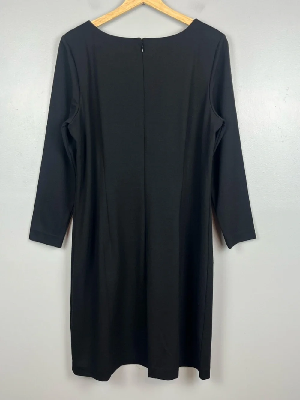 NWT Talbots black modest bow detail sheath style dress, size 14P.